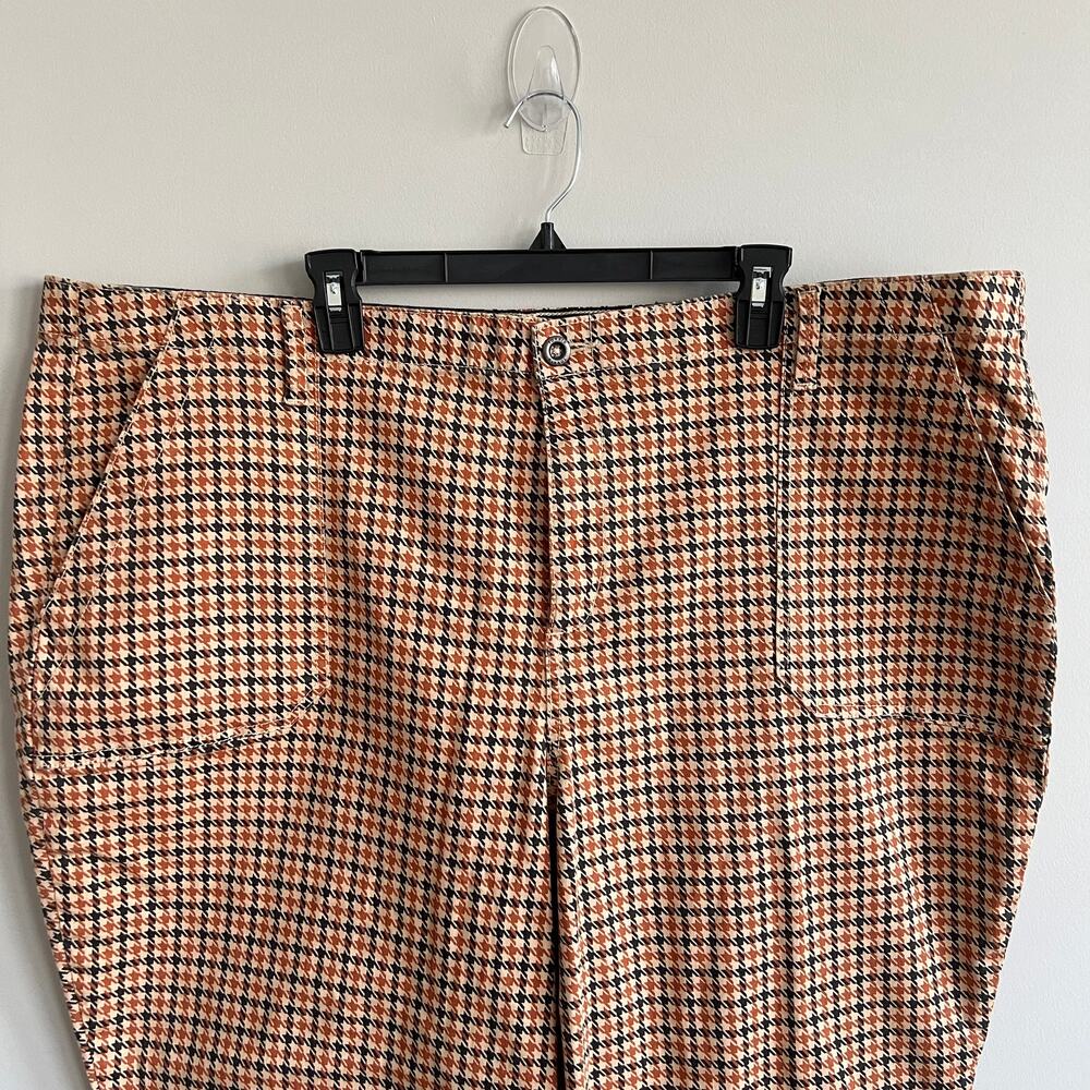 Torrid CMF Flex Jogger Twill Houndstooth Orange Zipper Ankle 28 NWT - Picture 2 of 9